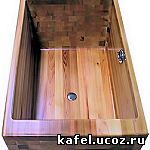 Прямоугольная деревянная ванна